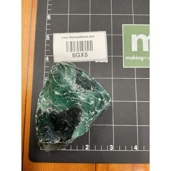 Emerald Translucent Art Glass Cullet Glowing Manganese Slag Glass #5GX5 - Picture 7 of 7